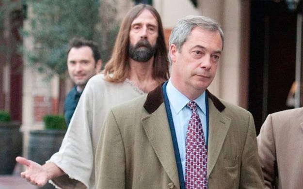 Jesus is the bearded one in the background